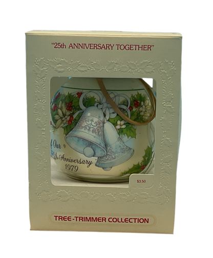 Hallmark 1979 25th Anniversary Together Glass Ornament QX2507 Vintage