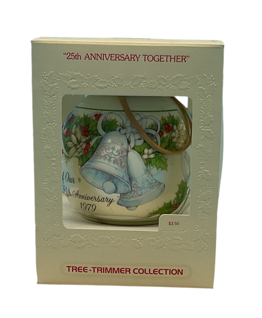 Hallmark Glass Ornament 1979 25th Anniversary Together Vintage Keepsake Christmas