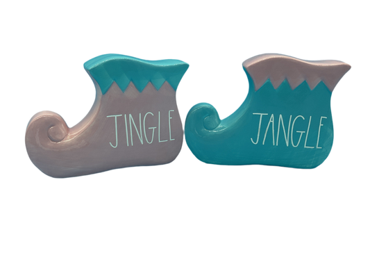 Rae Dunn ~ Set Of 2 Ceramic Elf Shoe Plaques