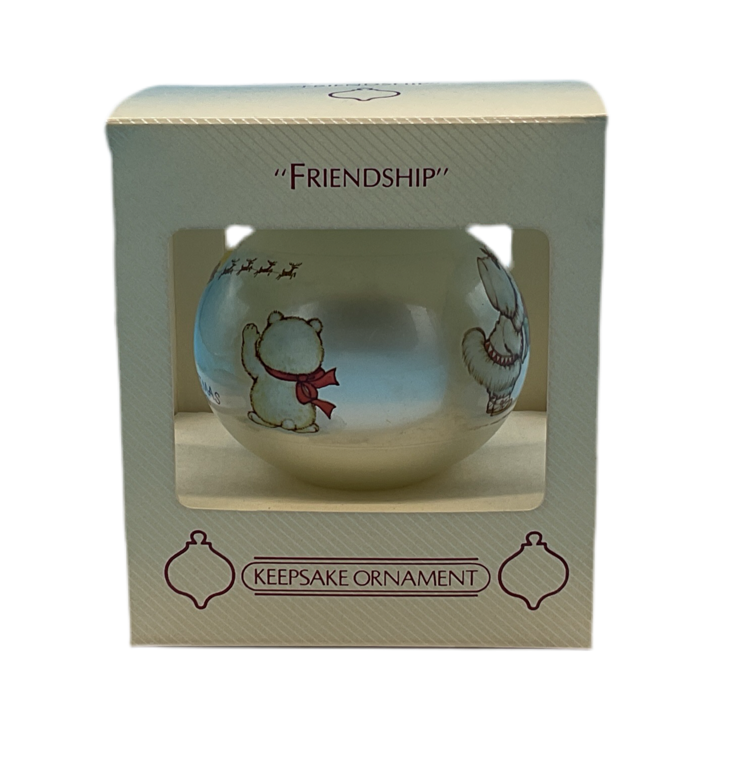 Hallmark Glass Ornament Friendship Ornament 1983 Vintage Keepsake Christmas