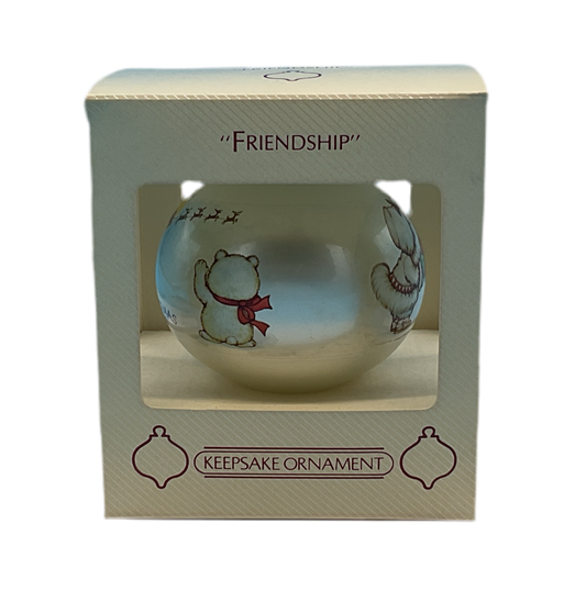 Hallmark Glass Ornament Friendship Ornament 1983 Vintage Keepsake Christmas