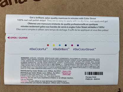 Color Street Havana Gold Shimmer Duochrome Nail Strips Hostess Exclusive