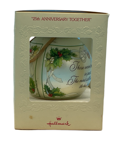 Hallmark 1979 25th Anniversary Together Glass Ornament QX2507 Vintage