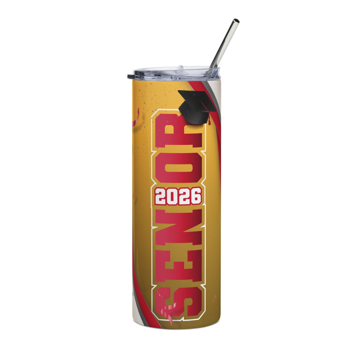 Senior 2026 20oz Stainless Tumbler — Graduation Travel Cup with Cap & Straw