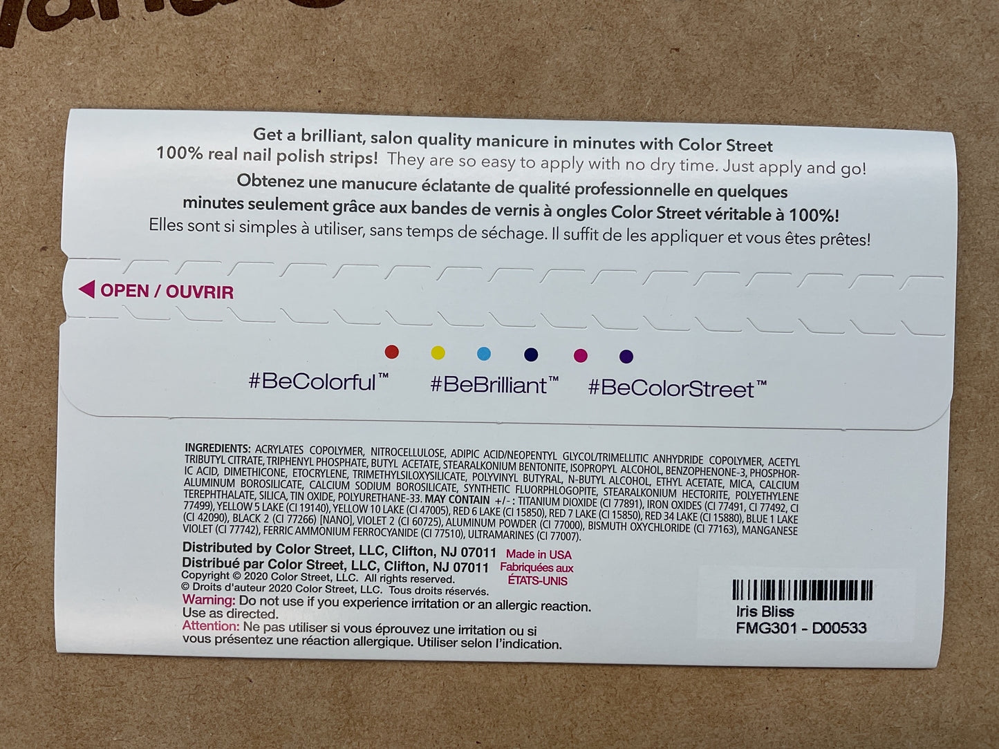 Color Street Iris Bliss Nail Strips – Holographic Vibrant Purple Glitter Mani