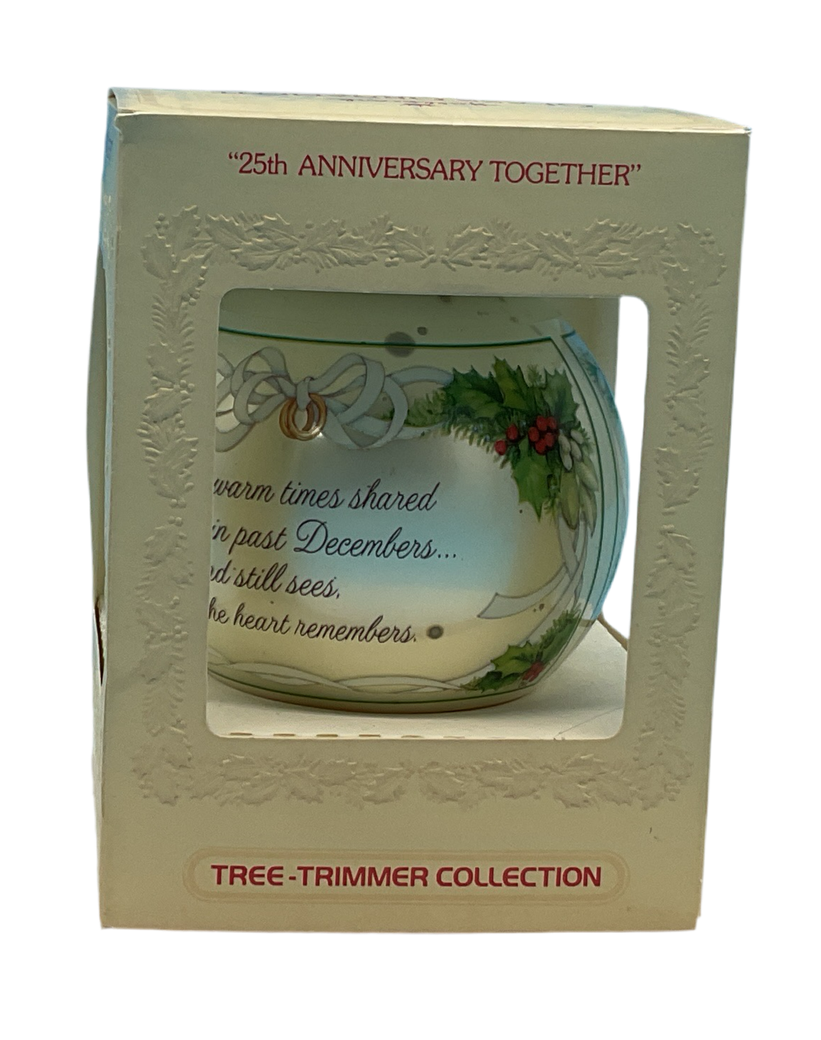 Hallmark Glass Ornament 1979 25th Anniversary Together Vintage Keepsake Christmas