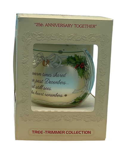 Hallmark 1979 25th Anniversary Together Glass Ornament QX2507 Vintage