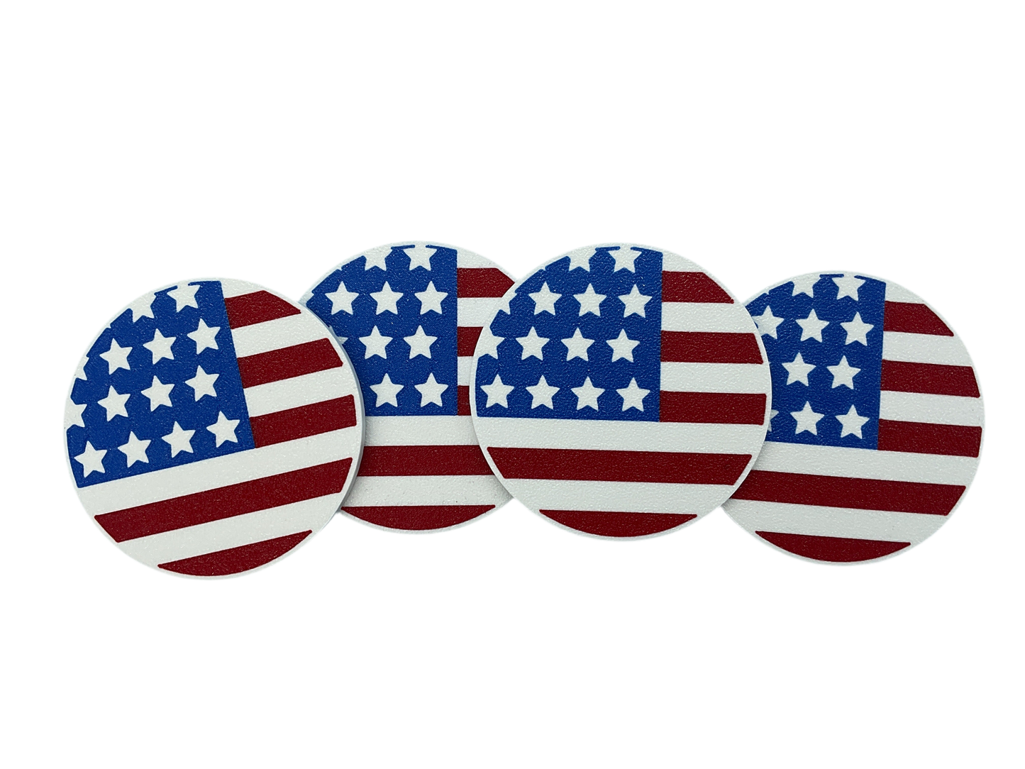 3D Printed American Flag Coaster Set With Storage Tray Patriotic Drink Coasters Durable Plastic