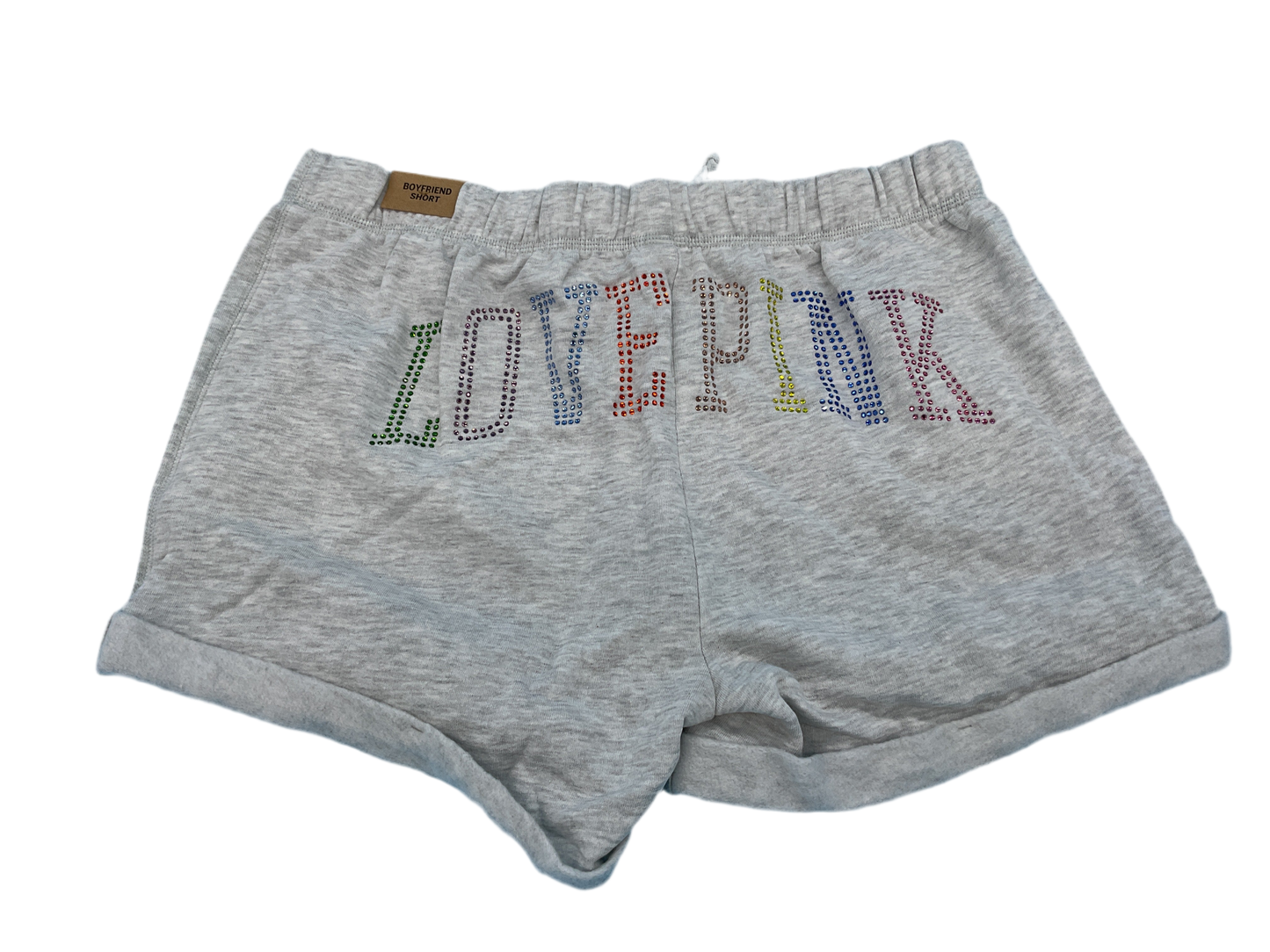 *NEW* Victoria Secret *PINK* Grey Boyfriend Shorts *Large*