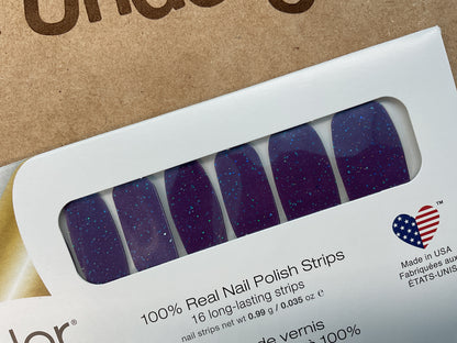 Color Street Infinite Space FMG278 Purple Blue Glitter Nail Strips