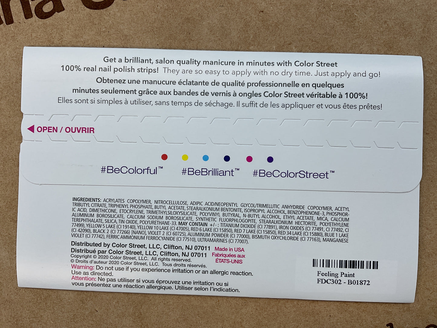 Color Street Feeling Paint Nail Strips FDC302 Blue Brushstroke NIP