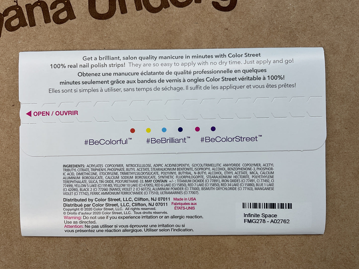 Color Street Infinite Space FMG278 Purple Blue Glitter Nail Strips