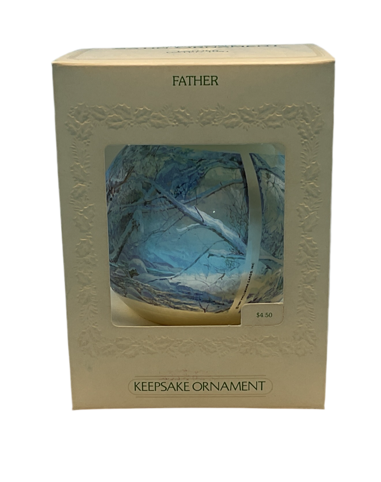 Hallmark Unbreakable Satin Ornament Ornament 1981 FATHER Vintage Keepsake Christmas