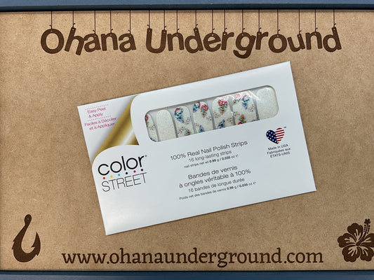 Color Street Infinite Hope Awareness Nail Strips – Glittery Snow White Butterfly Mani