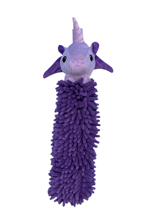 Norwex Kids Pet To Dry Chenille Hand Towel – Purple Unicorn with BacLock®