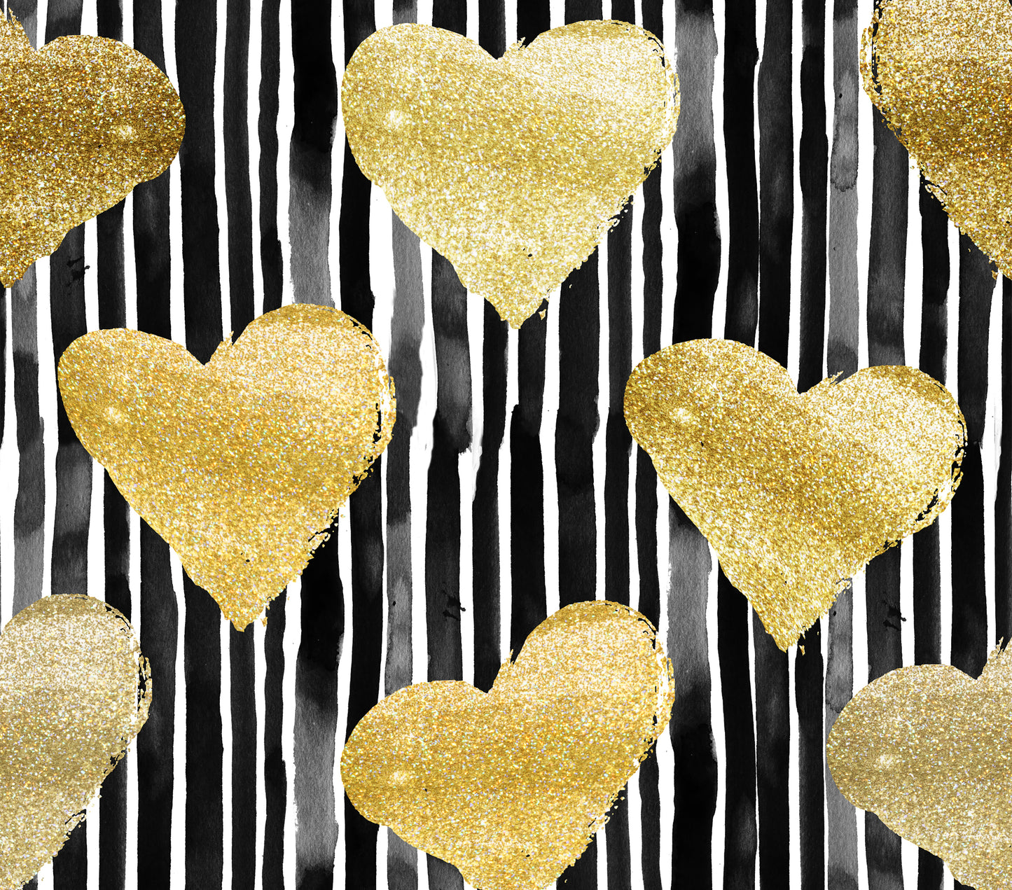 Black & Gold Hearts Design 20 oz. Tumbler
