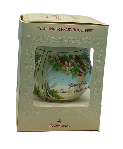 Hallmark 1979 25th Anniversary Together Glass Ornament QX2507 Vintage
