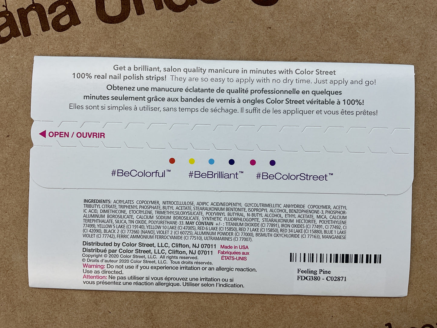 Color Street Nail Strips | Feeling Pine | Real Polish | Easy Apply |