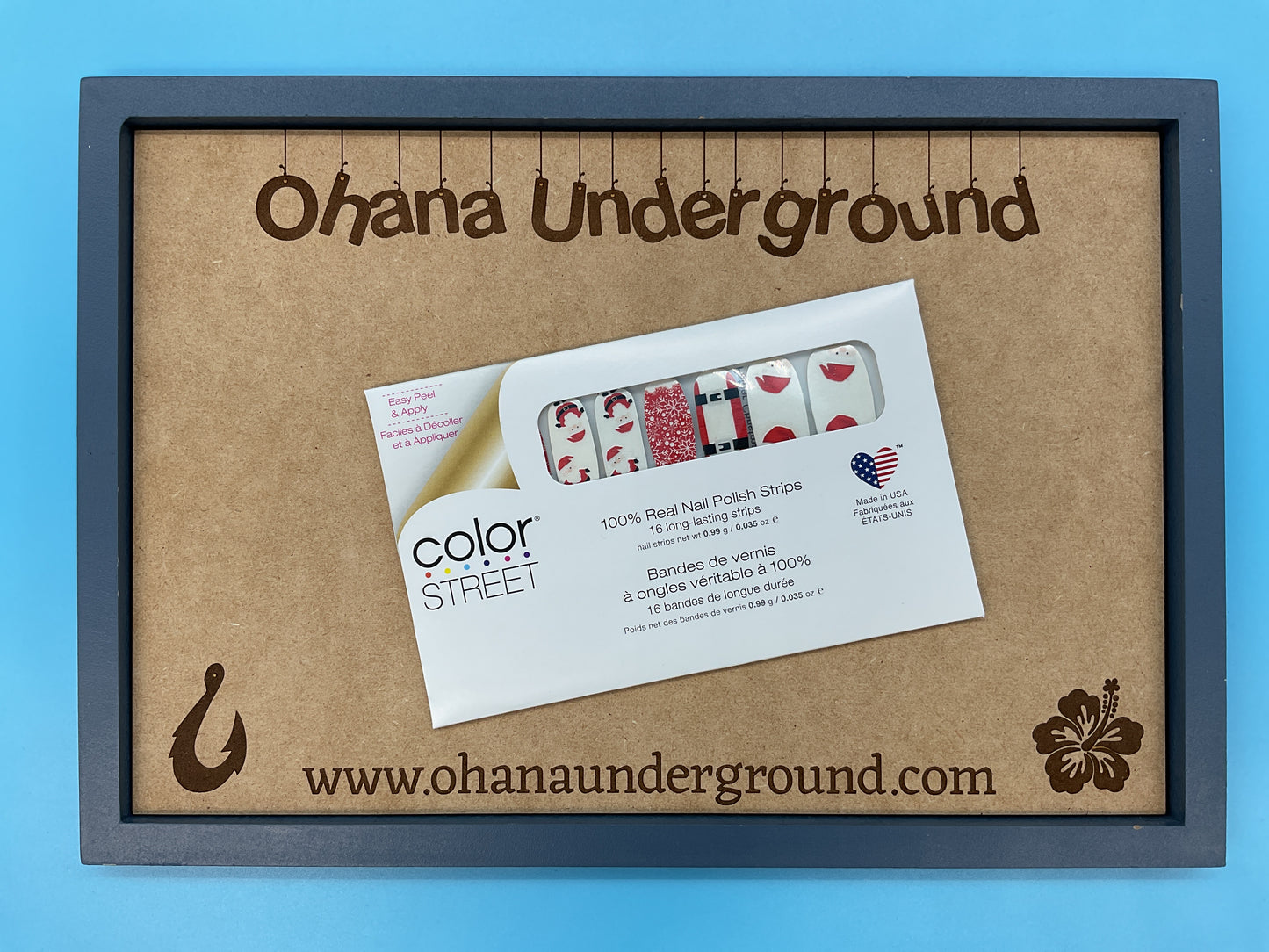 Color Street Father Christmas Nail Strips – Shimmery Santa Red & White Mani