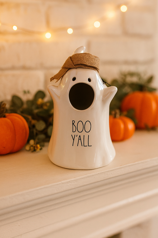 Rae Dunn Boo Y'all Ghost Birdhouse Halloween Decor