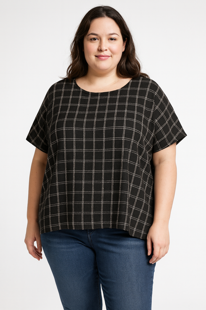 Van Heusen Women’s Plaid Stretch Top – L