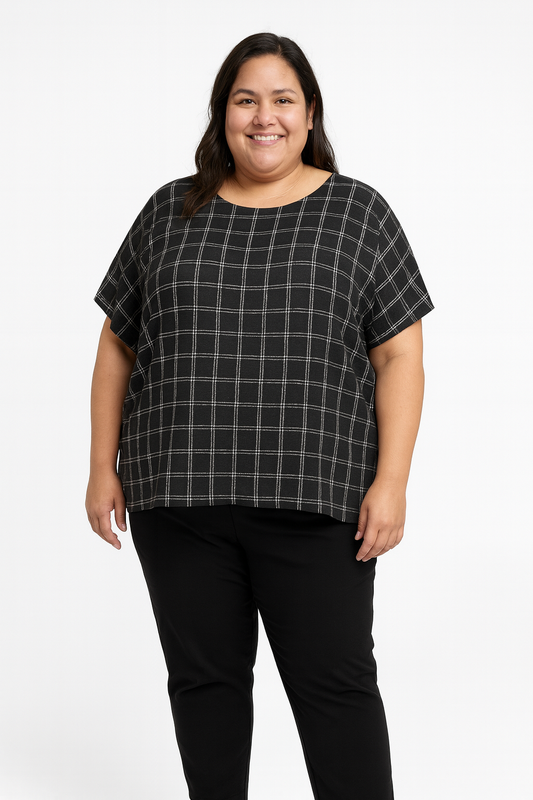 Van Heusen Women’s Plaid Stretch Top – XXL