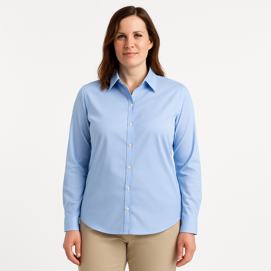 Van Heusen Women’s Long-Sleeve Dress Shirt – M (8–10)