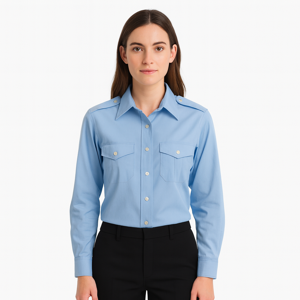 Van Heusen Women’s Aviator Dress Shirt 6A-L/S