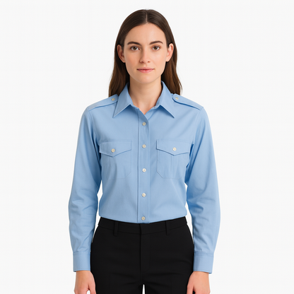 Van Heusen Women’s Aviator Dress Shirt 6A-L/S