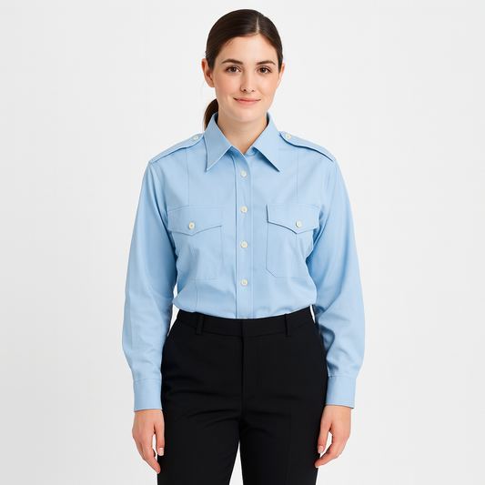 Van Heusen The Aviator Womens Button Up Size 10A-L/S