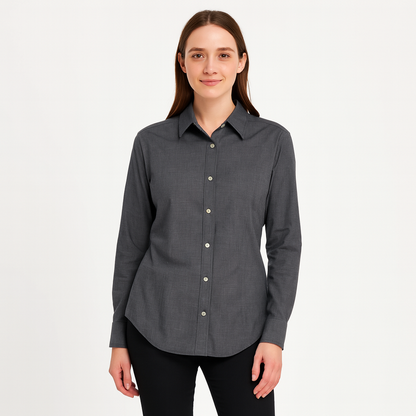 Van Heusen Womens Gray Button Up Size 4-6 S