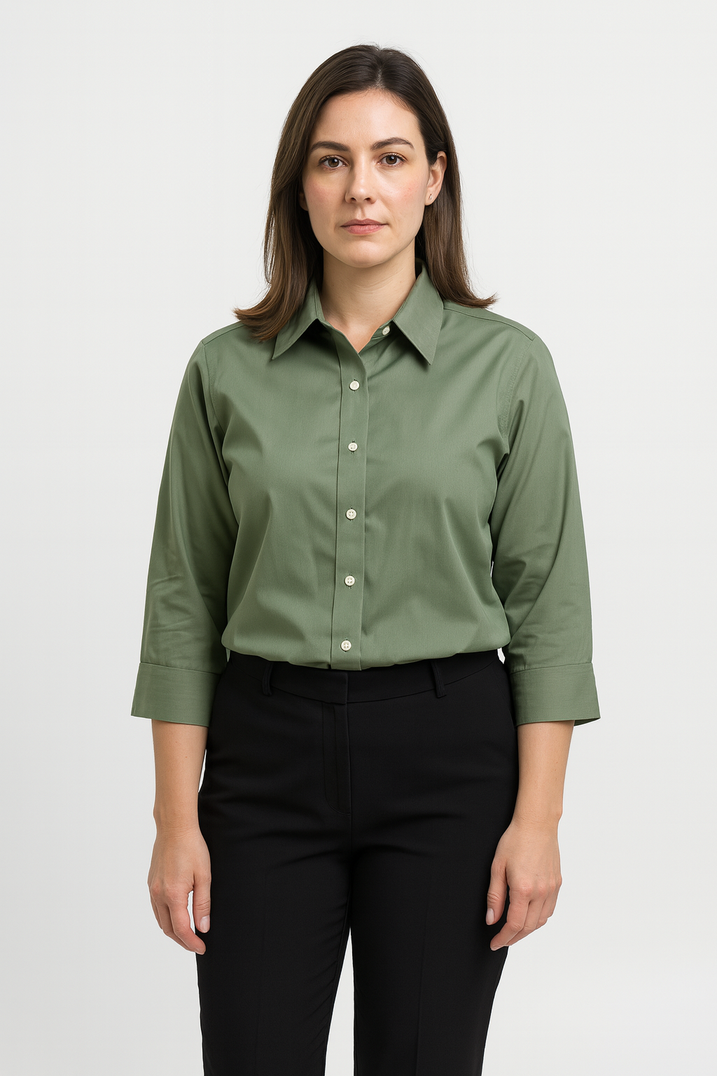 Van Heusen Women’s Button-Up Dress Shirt L (8–10)
