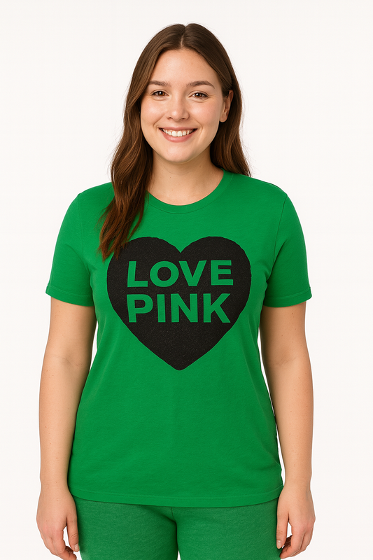 Victoria’s Secret PINK Love Graphic T-Shirt Green Large