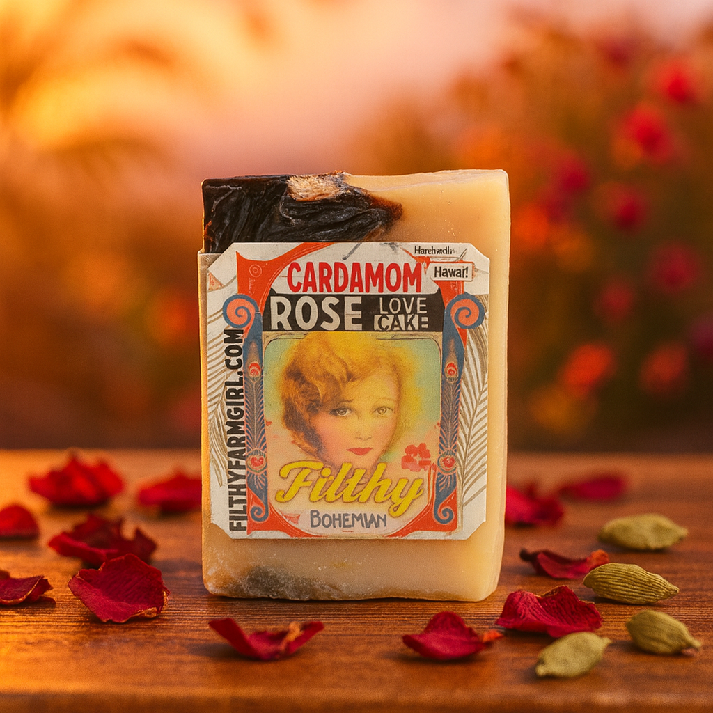 Filthy Farmgirl Soap Filthy Bohemian Cardamom Rose Love Cake Small Bar 2 oz