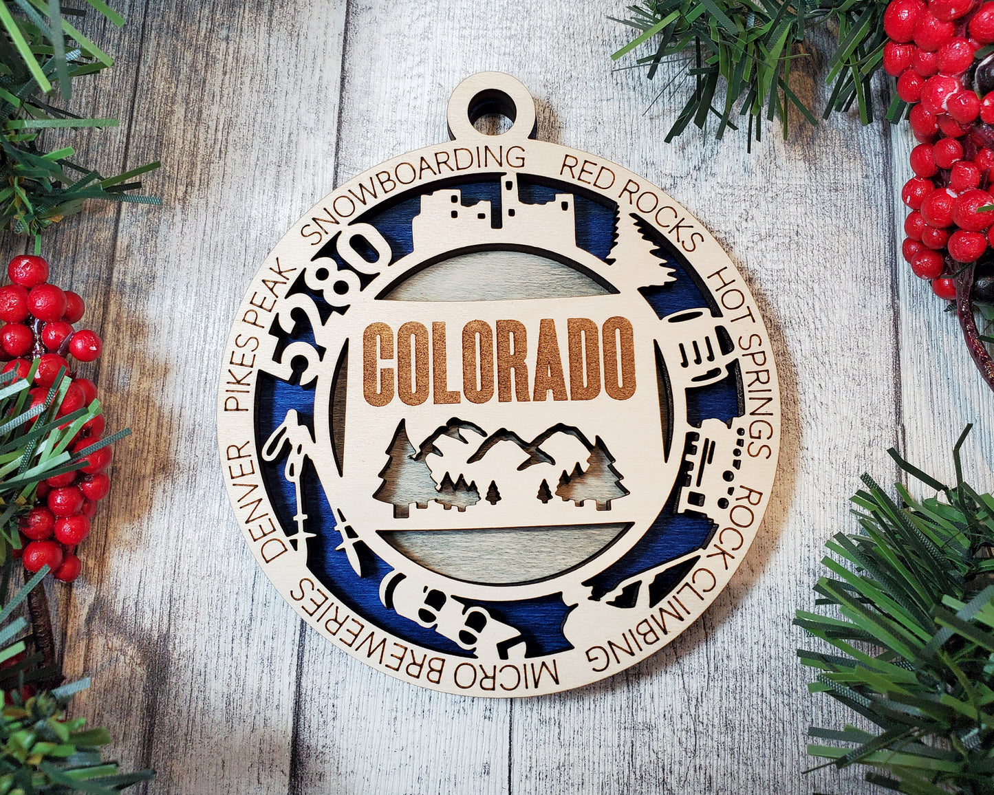 Colorado Ornament – Laser Cut Colorado State Christmas Ornament, Handmade CO Gift, Colorado Decor, Holiday Keepsake, Personalized State Present