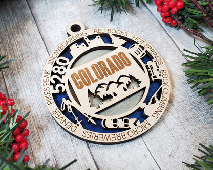 Colorado Ornament – Laser Cut Colorado State Christmas Ornament, Handmade CO Gift, Colorado Decor, Holiday Keepsake, Personalized State Present
