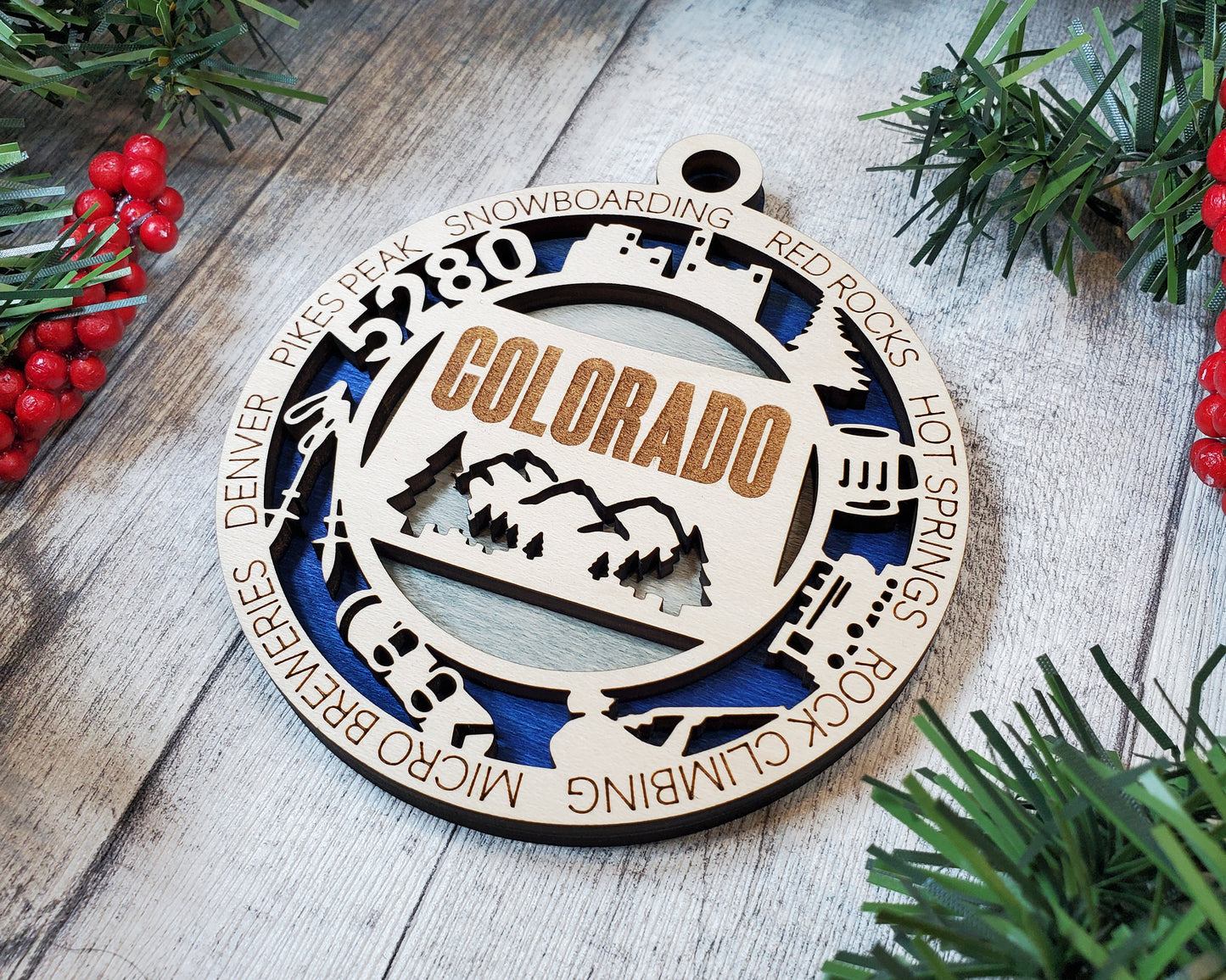 Colorado Ornament – Laser Cut Colorado State Christmas Ornament, Handmade CO Gift, Colorado Decor, Holiday Keepsake, Personalized State Present