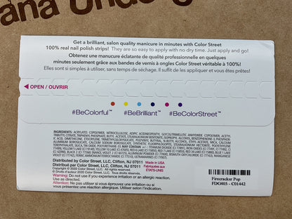 Color Street Nail Strips | Firecracker Pop | Real Polish | Easy Apply |