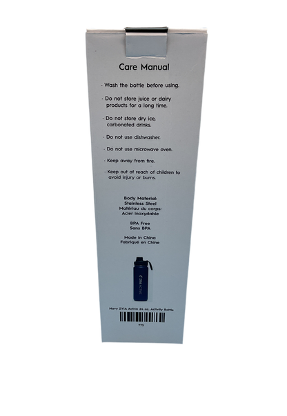 Zyia Navy 24 oz Activity Bottle – Stainless Steel Vacuum-Insulated Water Bottle