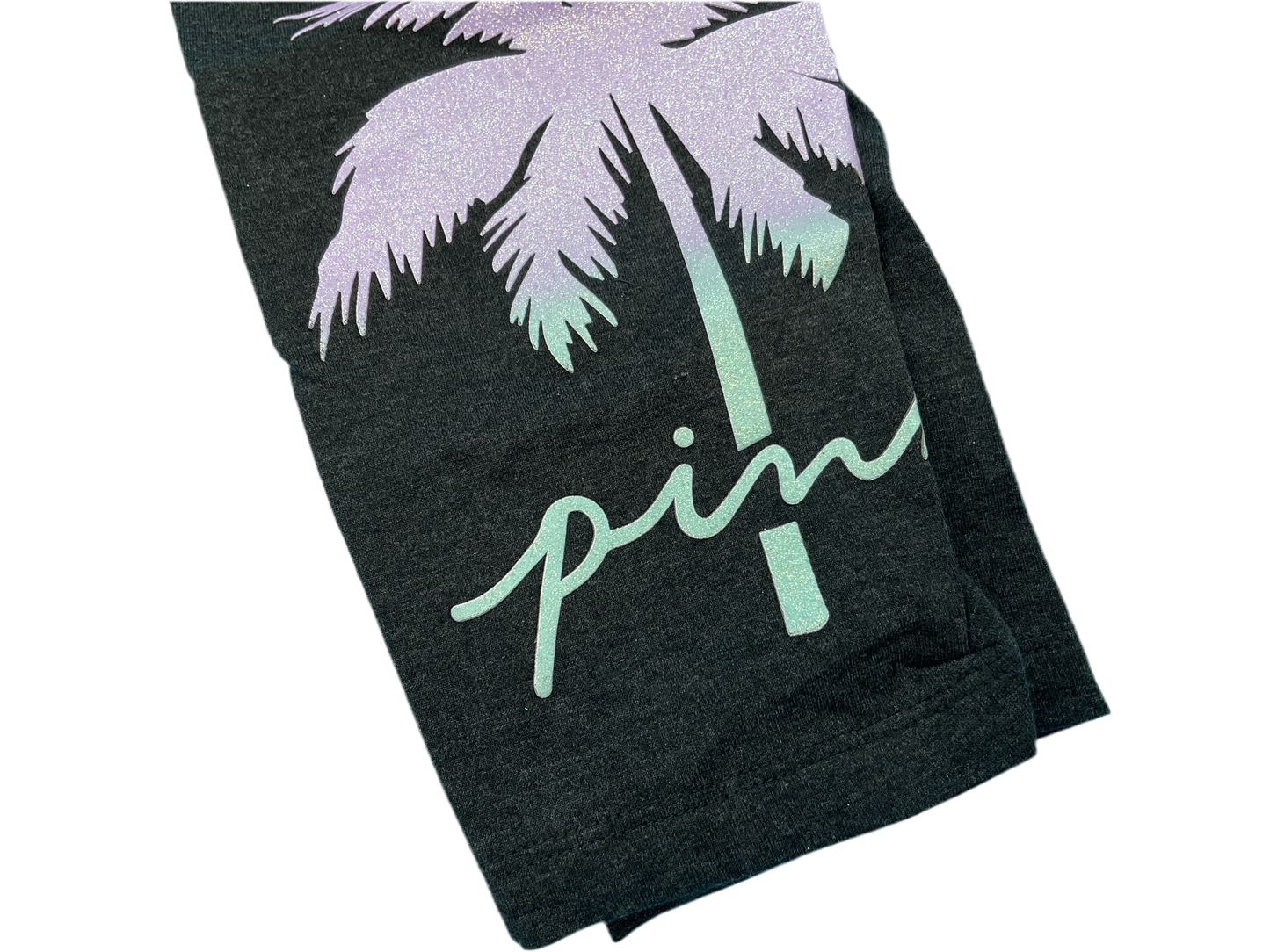 *NEW* Victoria’s Secret PINK Ombre Glitter Palm Tree Full Length Leggings *Large*