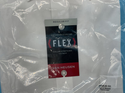 Van Heusen Flex Collar Mens Regular Fit Long Sleeve Dress Shirt 18 1/2” 32/32 2XL