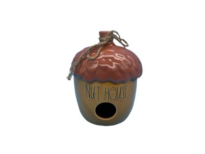 Rae Dunn Nut House Ceramic Birdhouse 7 Inch