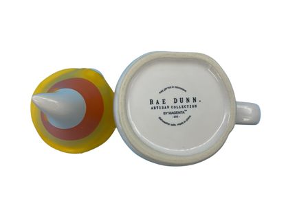 Back angle of figural corn mug highlighting sculpted detail