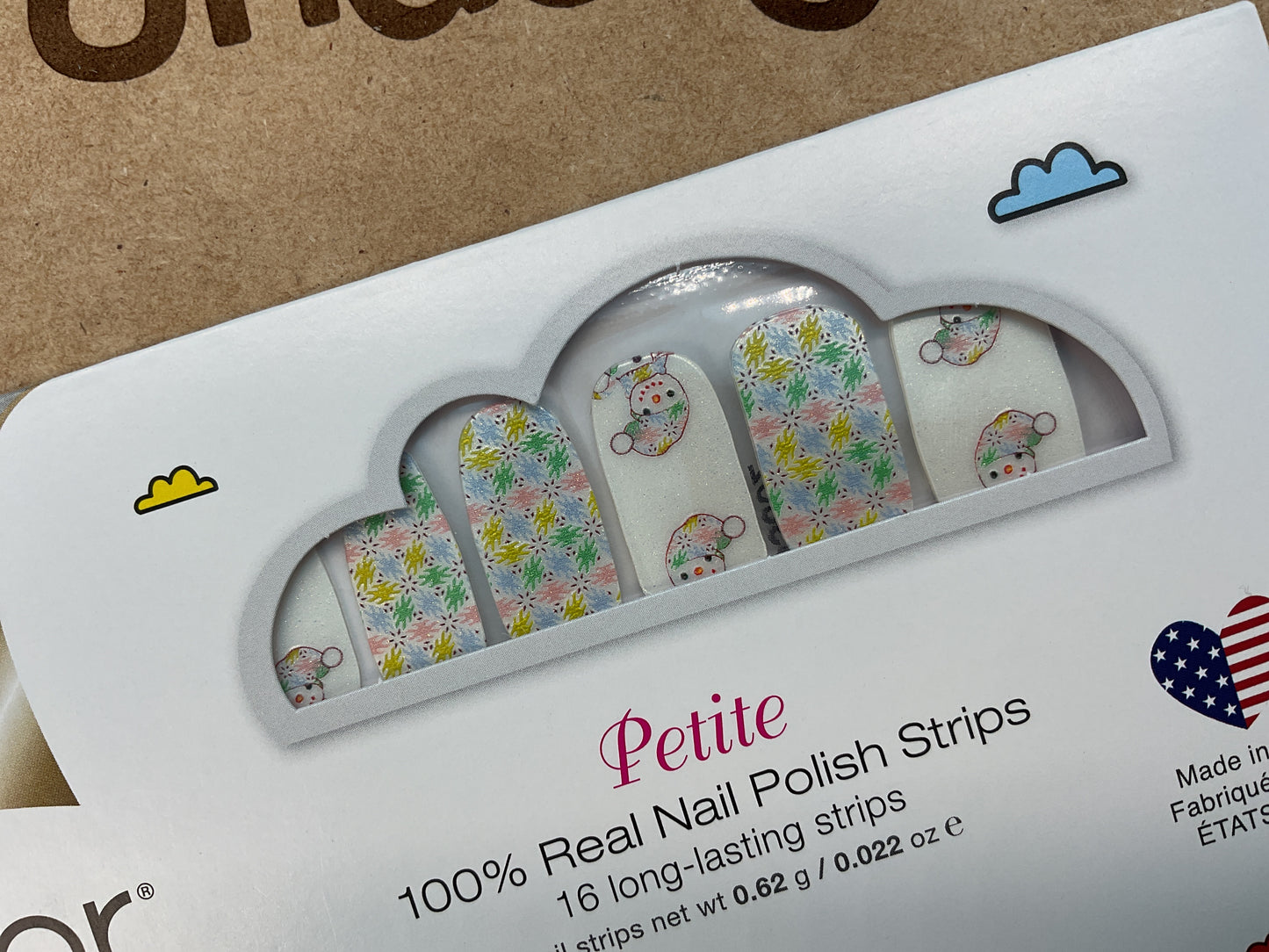 Color Street Feeling Frosty Petite FDS655 Snowman Shimmer Nail Strips
