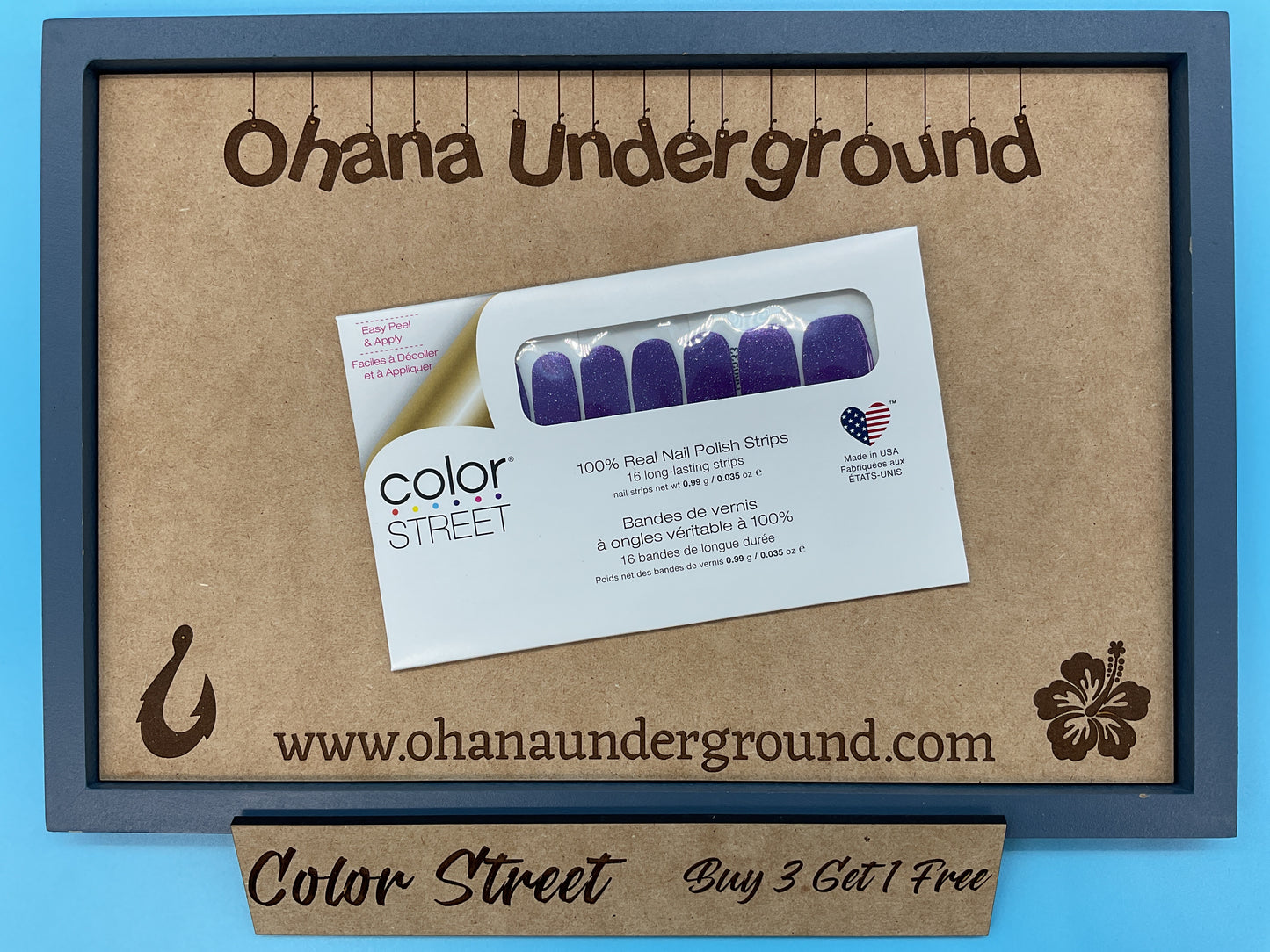 Color Street Iris Bliss Nail Strips – Holographic Vibrant Purple Glitter Mani