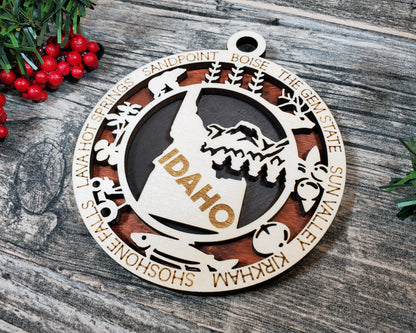 Idaho Ornament – Laser Cut Idaho State Christmas Ornament, Handmade ID Gift, Idaho Decor, Holiday Keepsake, Personalized State Present