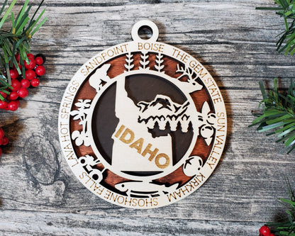 Idaho Ornament – Laser Cut Idaho State Christmas Ornament, Handmade ID Gift, Idaho Decor, Holiday Keepsake, Personalized State Present