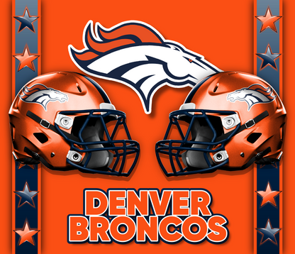 20oz Tumbler ~ Broncos two helmet design