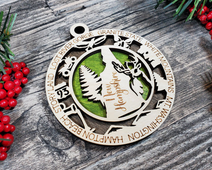 New Hampshire Ornament – Laser Cut New Hampshire State Christmas Ornament, Handmade NH Gift, New Hampshire Decor, Holiday Keepsake, Personalized State Present