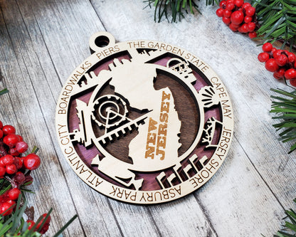 New Jersey Ornament – Laser Cut New Jersey State Christmas Ornament, Handmade NJ Gift, New Jersey Decor, Holiday Keepsake, Personalized State Present
